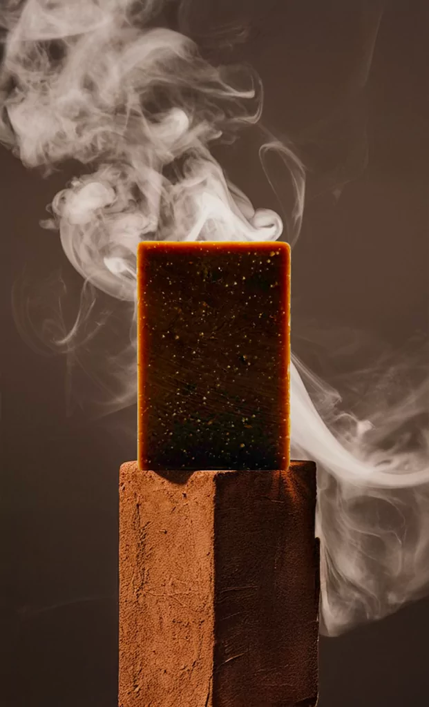 Savon surgras à 12%, senteur bois de santal.