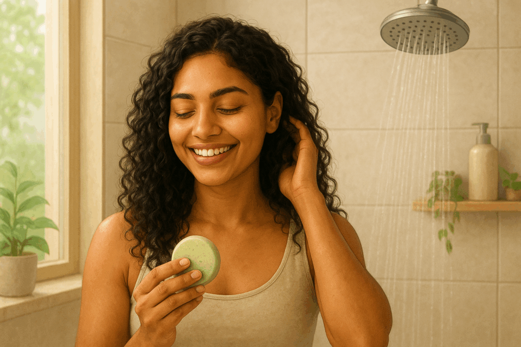 Femme indienne avec cheveux bouclés