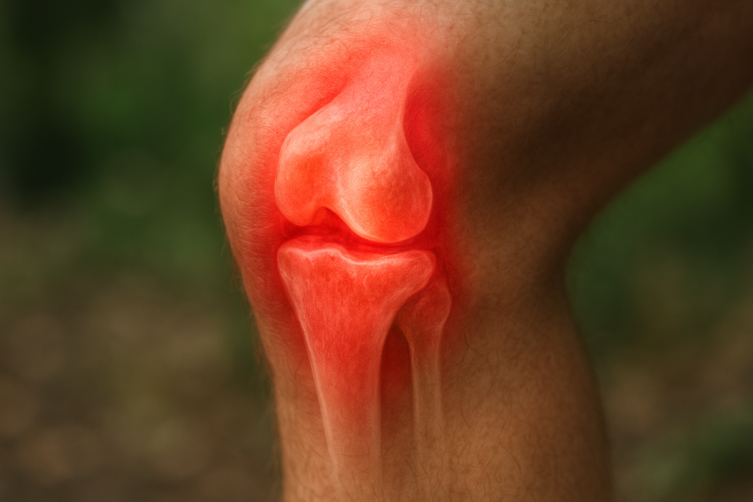 Genoux avec un problème d'arthrose