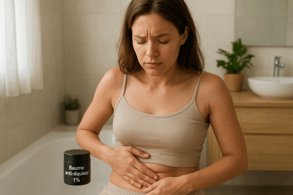 femme qui masse son ventre pendant ses règles douloureuses