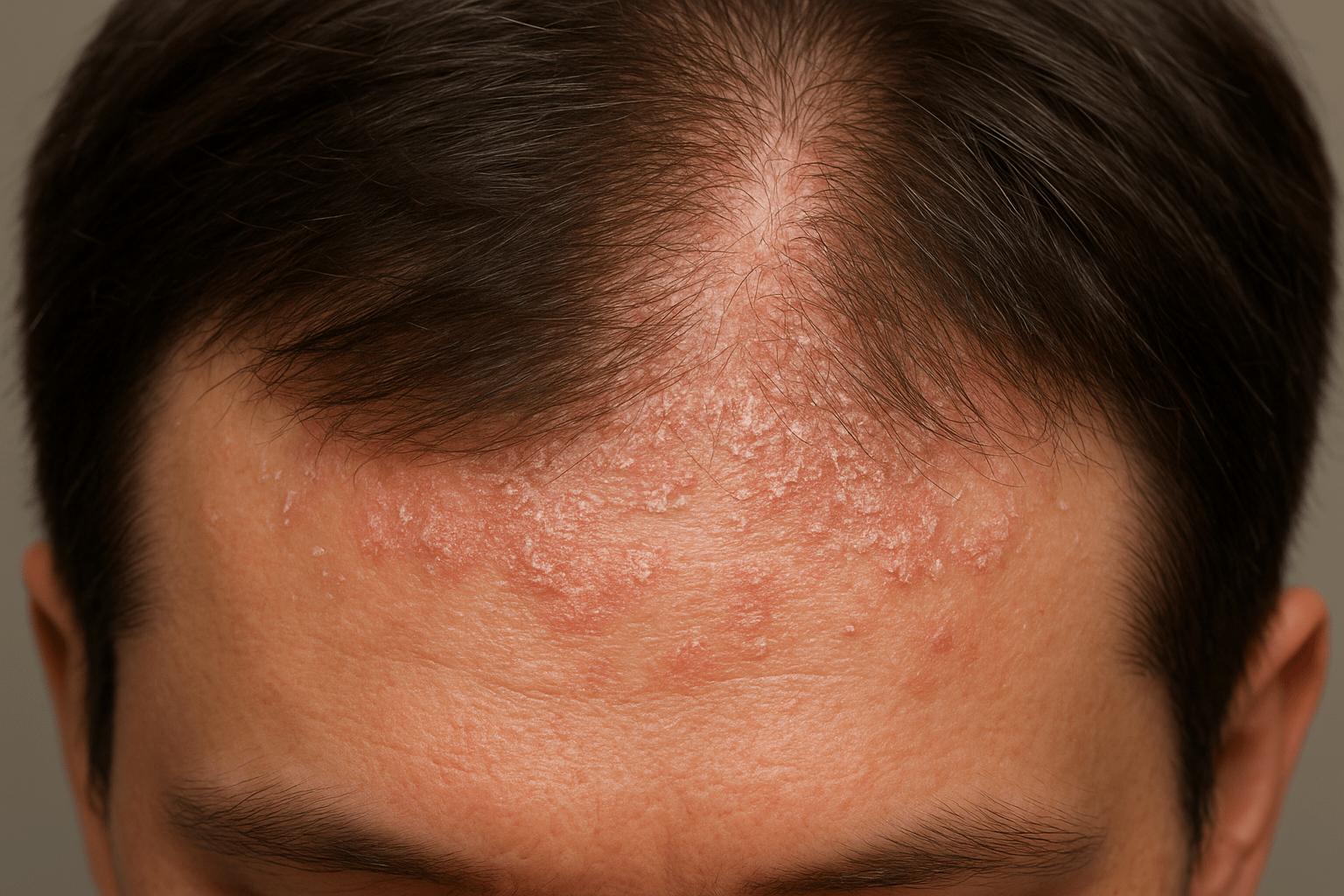 homme avec psoriasis dans les cheveux