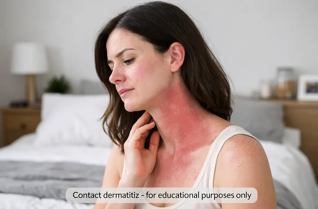 Image montrant les symptômes de dermatite de contact sur le cou