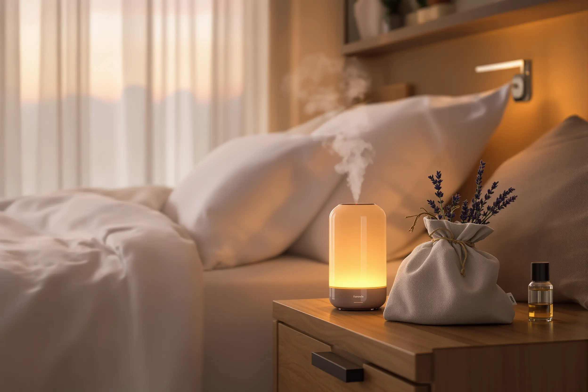 Diffuseur d'huiles essentielles et chambre apaisante pour le sommeil