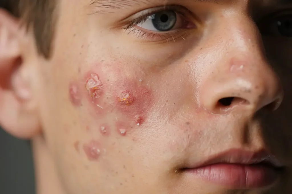 Image médicale montrant les symptômes d'eczéma - aucun produit à mettre en scène