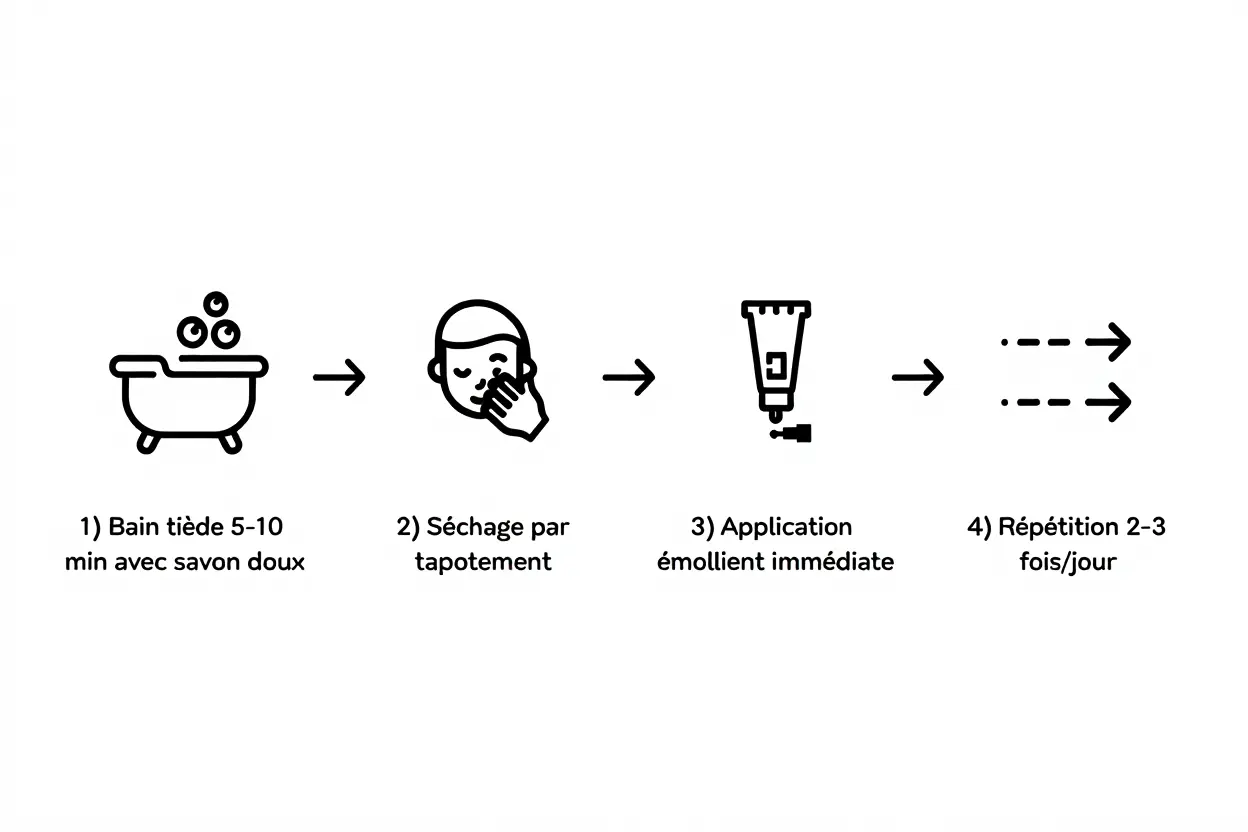 Routine d'hygiène quotidienne pour traiter l'eczéma