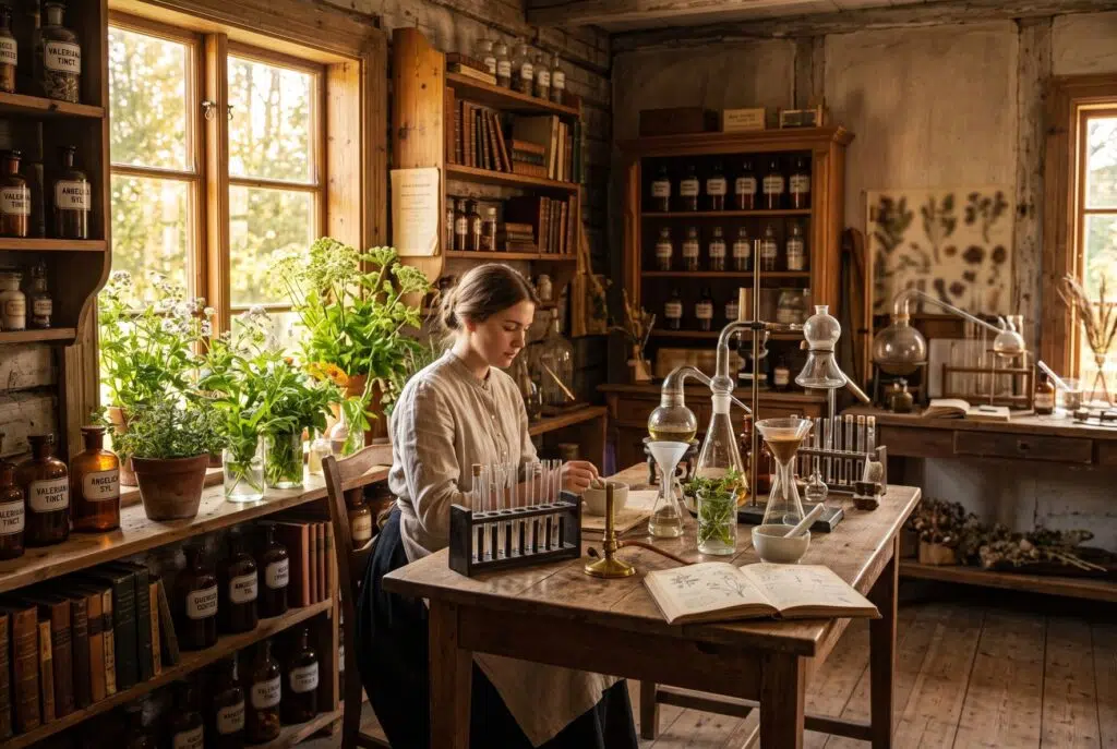 Phytothérapie. Une femme dans son laboratoire expérimente le pouvoir des plantes