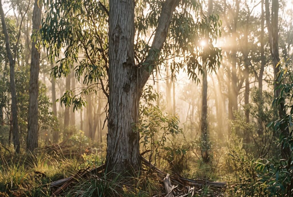 eucalyptus radié. L'arbre dans son milieu naturel.