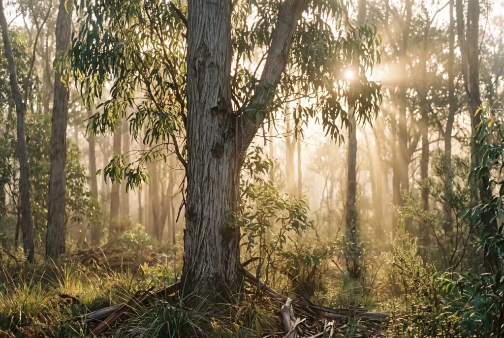eucalyptus radié. L'arbre dans son milieu naturel.